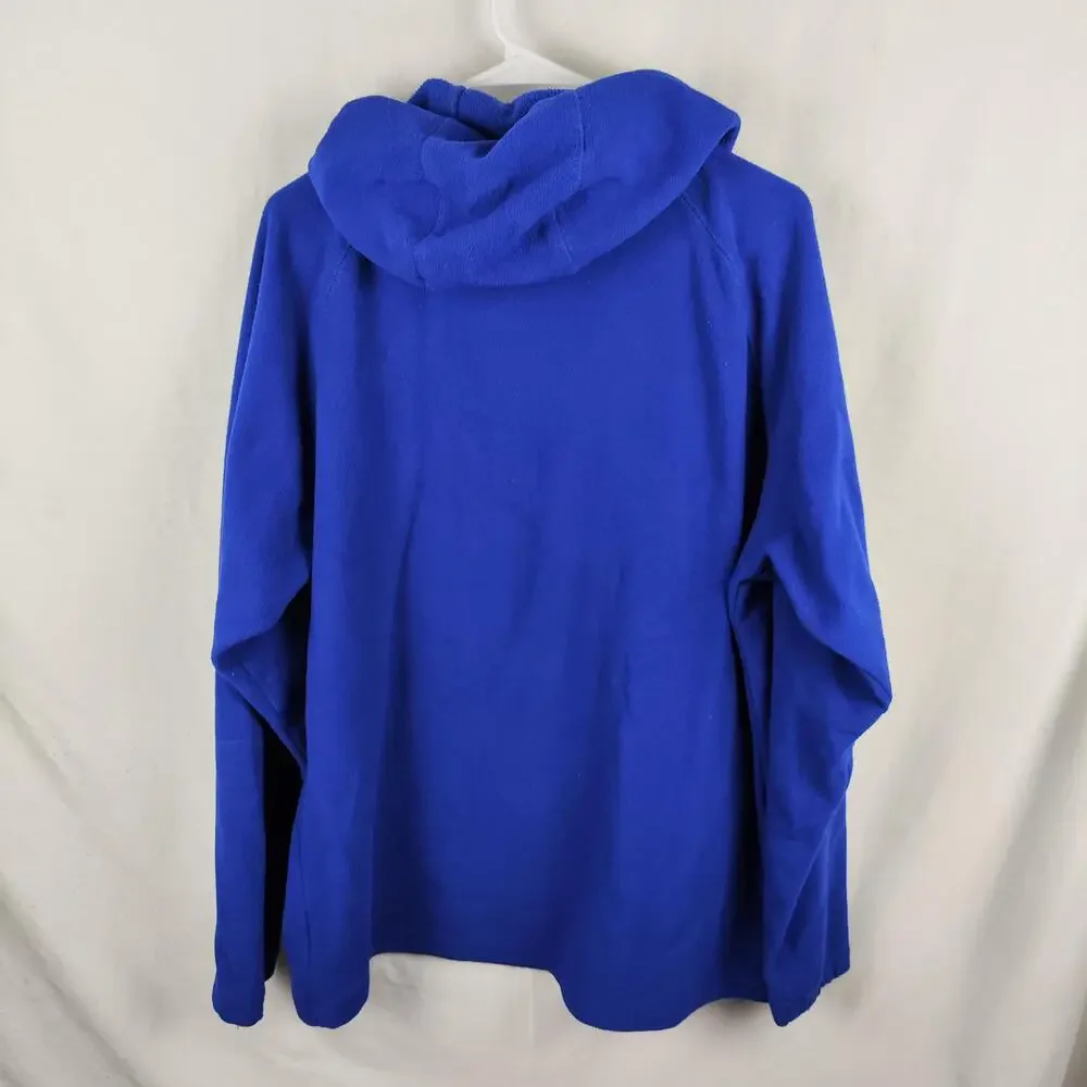 Columbia Hoodie Mens XL Blue Fleece Pullover Kangaroo Pocket Zip Chest Logo